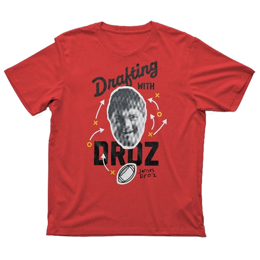Special Edition - Drafting with Droz T-shirt - Red, jamesdrozmerch.shop