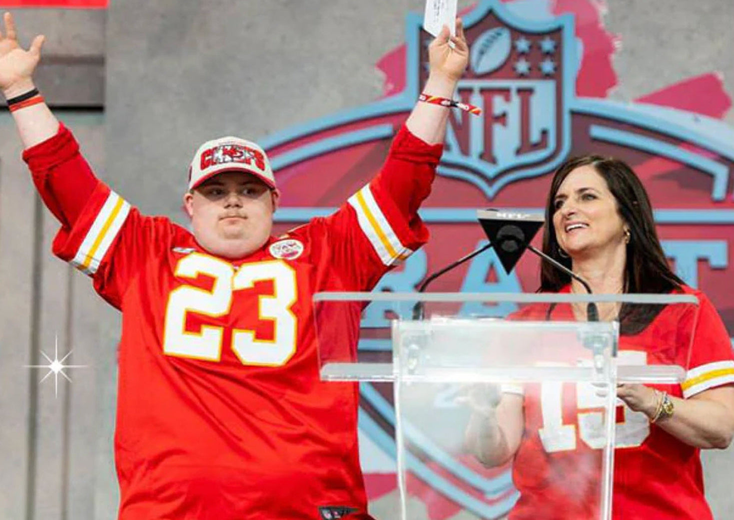James Droz and Susan at a Chiefs game